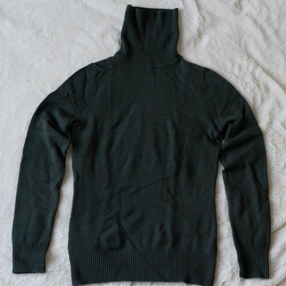 Dark Green Turtleneck Knit Sweater - French Connection